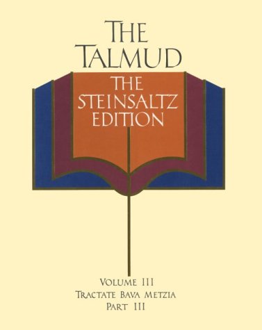 Beispielbild fr The Talmud, Steinsaltz Edition, Volume 3: Tractate Bava Metzia, Part III zum Verkauf von ThriftBooks-Atlanta