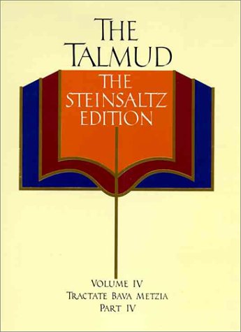 Beispielbild fr The Talmud, Vol. 4: Tractate Bava Metzia, Part 4, Steinsaltz Editon (English and Hebrew Edition) zum Verkauf von HPB-Emerald