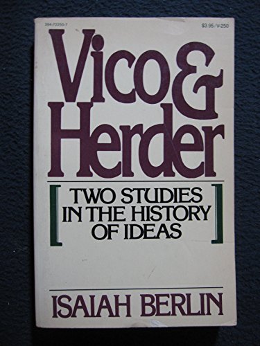 Beispielbild fr Vico and Herder : Two Studies in the History of Ideas zum Verkauf von Better World Books