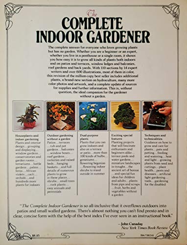 Stock image for The Complete Indoor Gardener for sale by Terrace Horticultural Books