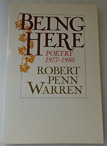 Beispielbild fr Being Here: Poetry 1977-1980 zum Verkauf von Wonder Book