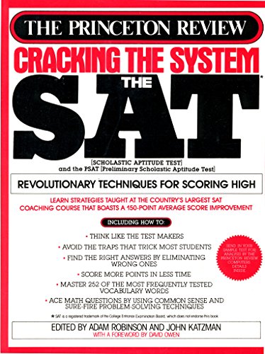 Imagen de archivo de Cracking the System:The SAT (The Princeton Review) a la venta por Wonder Book