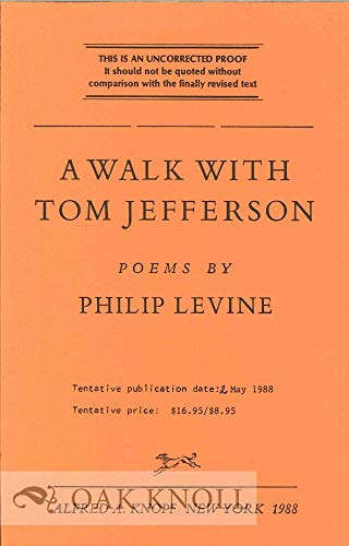 9780394758596: A Walk With Tom Jefferson: Poems