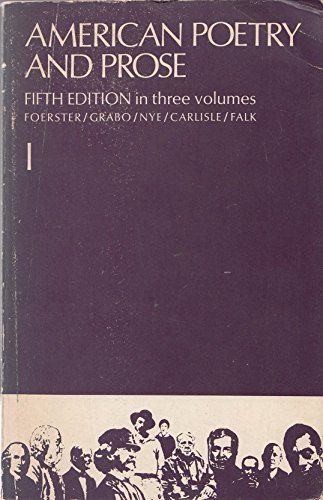 Beispielbild fr American Poetry and Prose: Volume One zum Verkauf von Dan A. Domike