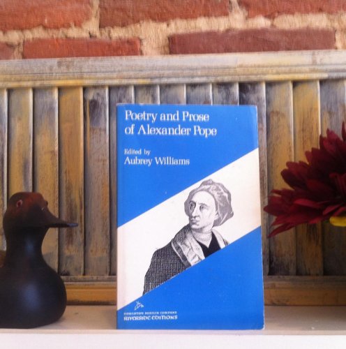 Beispielbild fr Poetry And Prose Of Alexander Pope (Riverside Editions) zum Verkauf von Wonder Book