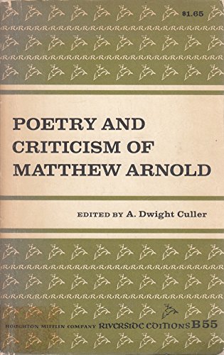 9780395052600: Poetry and Criticism of Matthew Arnold