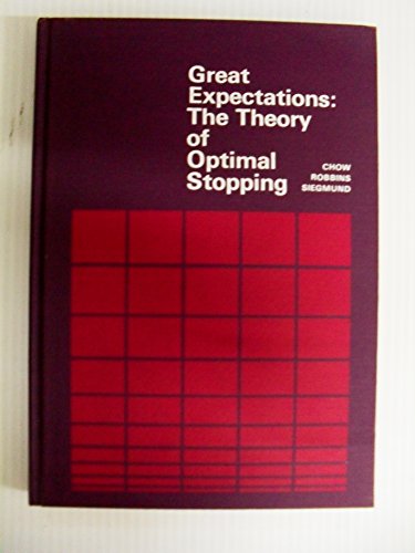 9780395053140: Great expectations: The theory of optimal stopping