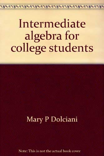 Imagen de archivo de Intermediate algebra for college students a la venta por Jenson Books Inc