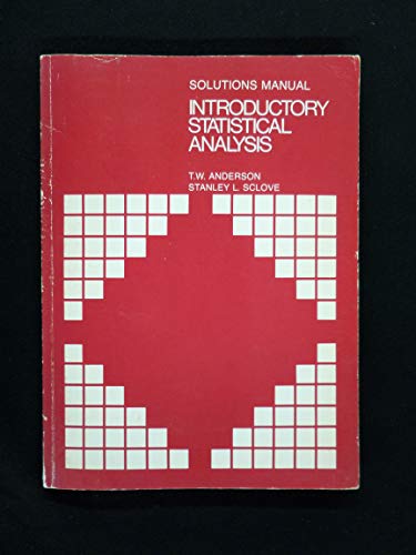 9780395140161: Solutions manual, introductory statistical analysis