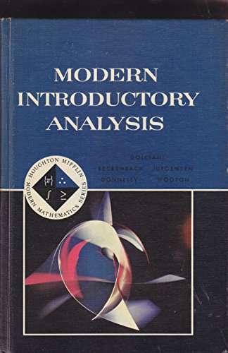 Beispielbild fr Modern Introductory Analysis Teachers Manual zum Verkauf von Hawking Books