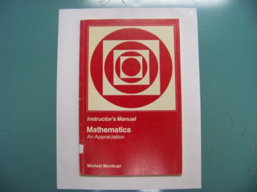 Stock image for Mathematics : an appreciation: Instructor's manual for sale by ThriftBooks-Atlanta