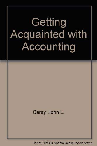 Beispielbild fr Getting Acquainted with Accounting zum Verkauf von Better World Books