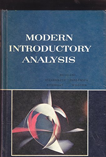 Stock image for Modern Introductory Analysis for sale by Better World Books