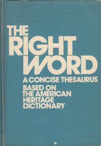 9780395266724: Right Word: Concise Thesaurus