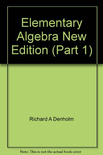 Imagen de archivo de Elementary Algebra New Edition (Part 1) a la venta por HPB-Red