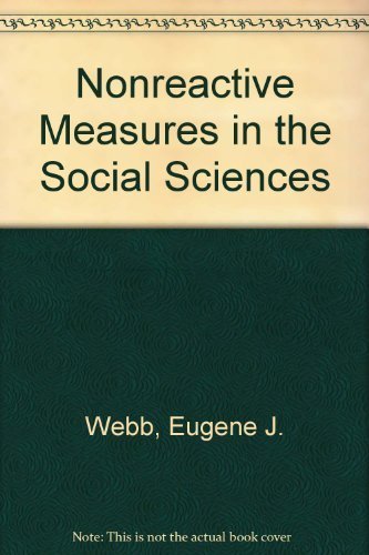 Beispielbild fr Nonreactive Measures in the Social Sciences zum Verkauf von BookHolders