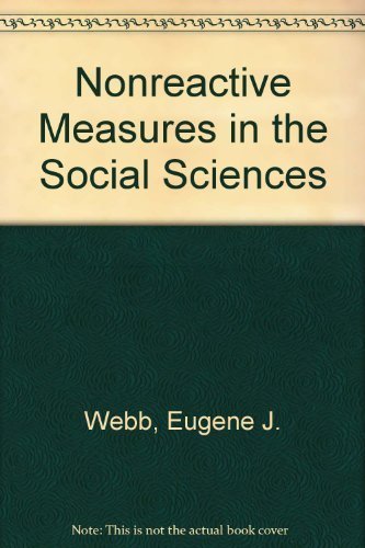 Stock image for Nonreactive Measures in the Social Sciences for sale by BookHolders