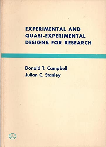 Beispielbild fr Experimental and Quasi-Experimental Designs for Research zum Verkauf von Better World Books