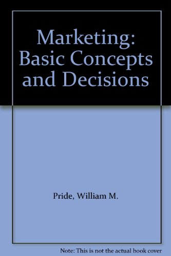 Imagen de archivo de Marketing : Basic Concepts and Decisions a la venta por Better World Books