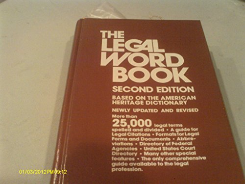 Imagen de archivo de Legal Word Book a la venta por "Pursuit of Happiness" Books