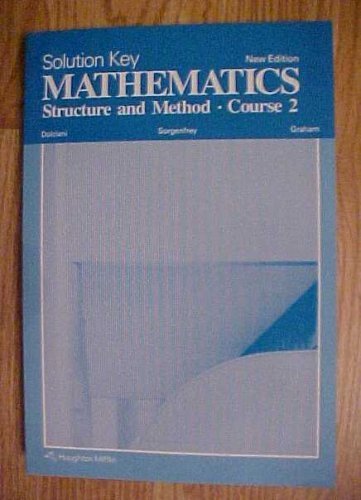 9780395332696: Solution Key Mathematics Structure and Method Course 2 New Edition