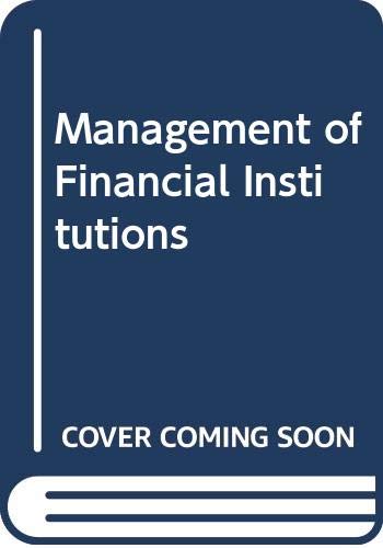 Stock image for Management of Financial Institutions for sale by BookHolders