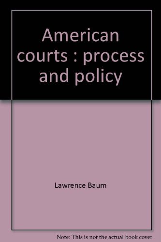 Beispielbild fr American courts: Process and policy zum Verkauf von Wonder Book