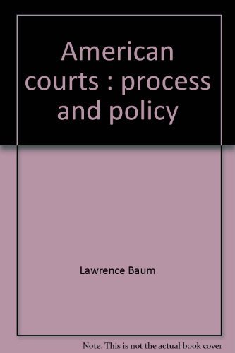 Imagen de archivo de American courts: Process and policy a la venta por Wonder Book