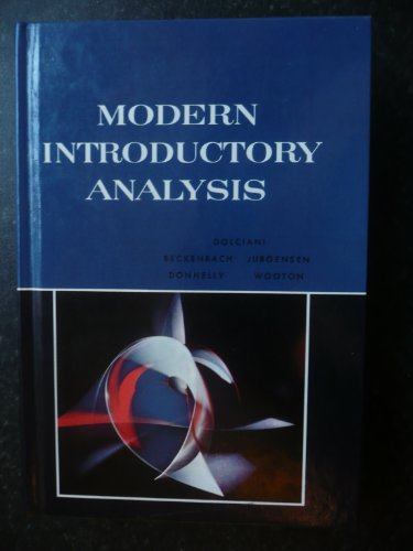 9780395350485: Modern Introductory Analysis