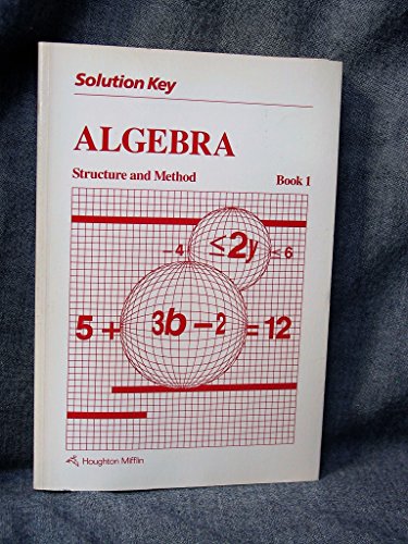 Stock image for Solution Key (Algebra Structure and Method Book 1) [Paperback] Richard G. Brown for sale by RareCollectibleSignedBooks