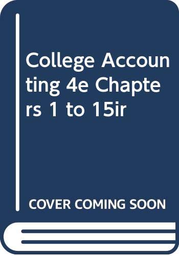 Beispielbild fr College Accounting : Chapters 1-15 zum Verkauf von Better World Books