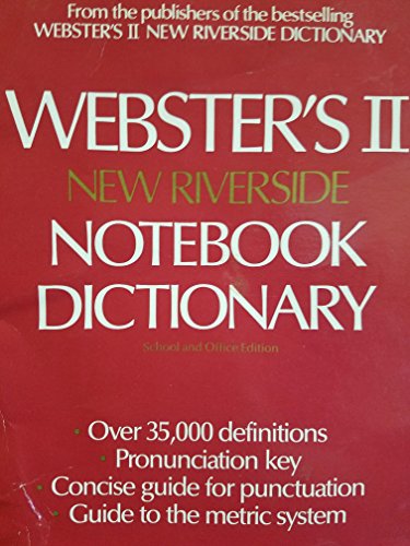 Beispielbild fr Webster's II New Riverside Notebook Dictionary zum Verkauf von HPB-Diamond