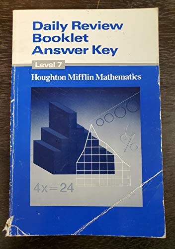 Stock image for HOUGHTON MIFFLIN MATHEMATICS, LEVEL 7, DAILY REVIEW BOOKLET ANSWER KEY for sale by mixedbag