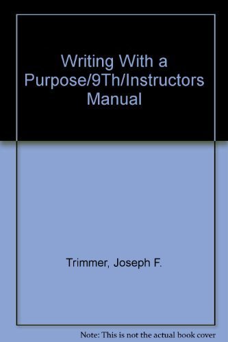 Beispielbild fr Writing With a Purpose/9Th/Instructors Manual zum Verkauf von HPB-Red