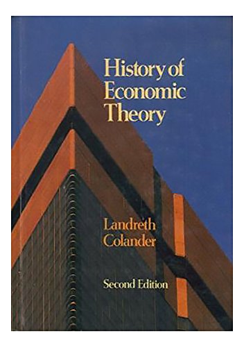 Imagen de archivo de History of Economic Theory a la venta por Better World Books