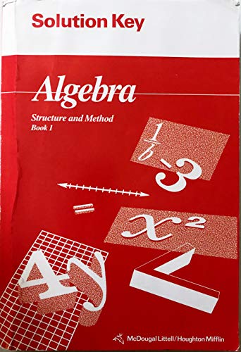 9780395470480: Solution Key Book 1 (Algebra Structure and Method)