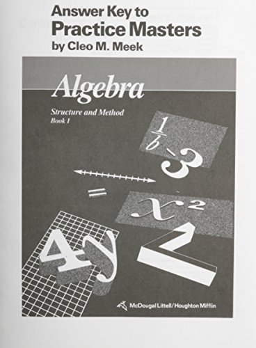 Stock image for Structure & Method Answer Key, Practice Masters Book 1 (Mcdougal Littell Structure & Method) for sale by HPB-Red