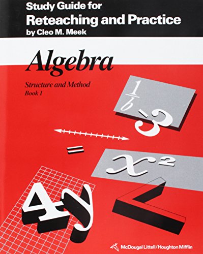 9780395470534: Algebra: Structure and Method : Book 1 : Study Guide for Reteaching and Practice