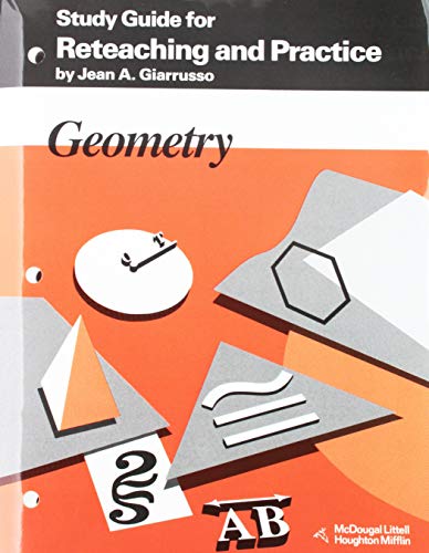 Imagen de archivo de McDougal Littell Jurgensen Geometry: Study Guide for Reteaching & Practice Geometry a la venta por ThriftBooks-Atlanta