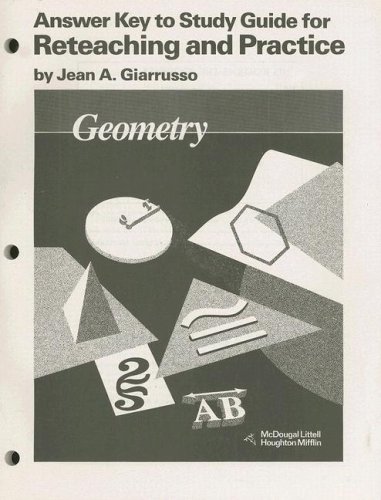 9780395470756: Geometry: Answer Key to Study Guide for Reteaching and Practice