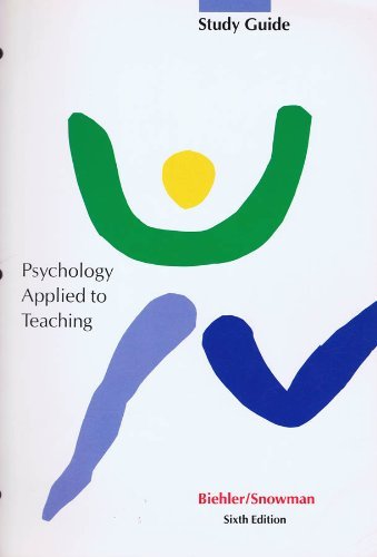Beispielbild fr Psychology Applied to Teaching Study Guide zum Verkauf von Buyback Express