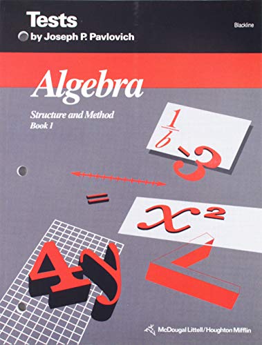 Stock image for Algebra Structure and Method, Book 1, Tests, Blackline for sale by Byrd Books