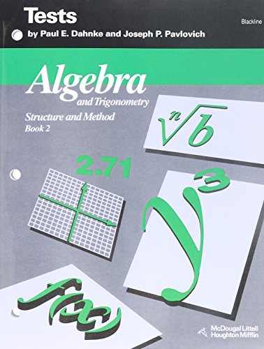 Stock image for Algebra and Trigonometry: Structure and Method Vol. 2 : Tests (Blackline) for sale by Save With Sam