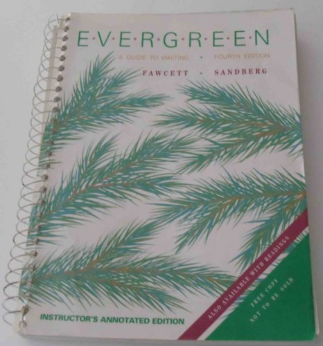 Imagen de archivo de Evergreen: A Guide to Writing, Instructor's Annotated Edition a la venta por ThriftBooks-Atlanta