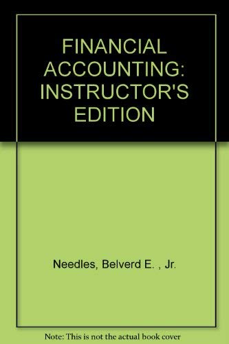 Stock image for FINANCIAL ACCOUNTING: INSTRUCTOR'S EDITION for sale by Better World Books