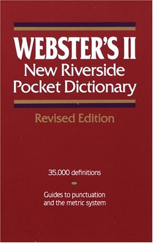 Beispielbild fr Webster's II New Riverside Pocket Dictionary zum Verkauf von Better World Books