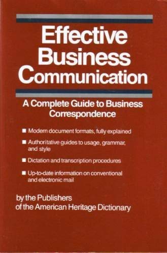 9780395613085: Effective Business Communication A Complete Guide to Business Correspondence