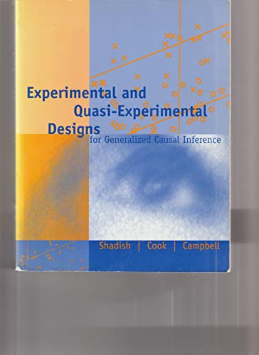 Beispielbild fr Experimental and Quasi-Experimental Designs for Generalized Causal Inference zum Verkauf von BooksRun