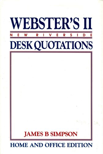 Imagen de archivo de Webster's II: New Riverside Desk Quotations a la venta por More Than Words