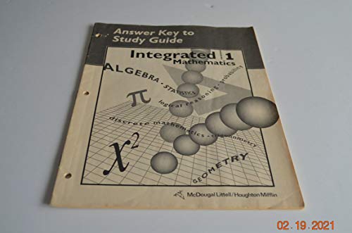 9780395644362: McDougal Littell Integrated Math: Study Guide Answer Key Book 1